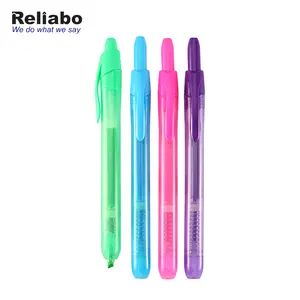 Reliabo Super Septembre Transparent Rétractable En Plastique Fluorescent Surligneur Marqueur Stylo