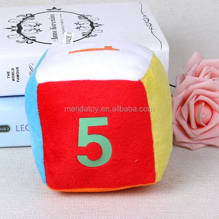 Wholesale Baby Early education Plush Colored Dice Toy Stuffed Cube