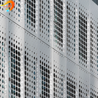 Revêtement de façade moderne, murs-rideaux en acier inoxydable perforé avec un design traditionnel, revêtement en poudre et assemblage facile
