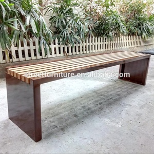 <strong>Metal</strong> and Recycled Plastic Garden Park <strong>Bench</strong> Without Backrest 6 Feet Long <strong>Bench</strong> for Changing Room - Product Image 6