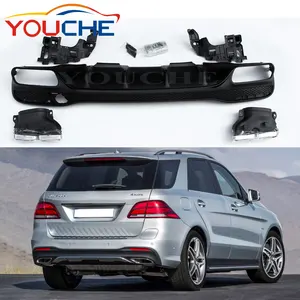 Difusor y Punta de escape para Mercedes Benz clase GLE W166 4 puertas SUV 2016 + ABS, difusor de acero inoxidable