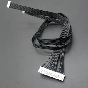 Custom 2.0mm ph jst connector 26 28 awg black flat ribbon cable assembly