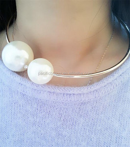 Latest Fashion Style Choker Two Pearl Necklace and <strong>Bracelet</strong> Jewelry Set <strong>Torque</strong> Jewellery Set - Product Image 6