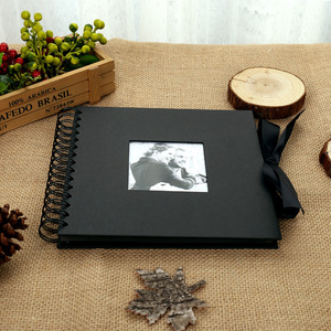 Handmade 10x10IN Black Photo Album 40 Sheets DIY <strong>Scrapbook</strong> with Paper Cover - Product Image 5