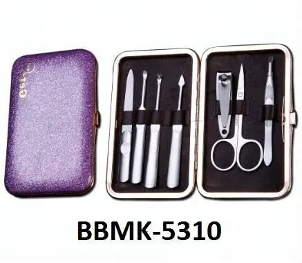Best festival nail beauty gift set, stainless steel girls nail tools pedicure set ,bling purple nail clippers kit case