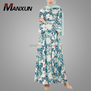 Новое поступление красивый цветок Дубай абайя последние Абайи дизайн горячая распродажа пакистанский стиль Кафтан платья <span class=keywords><strong>Jilbab</strong></span> - Product Image 1