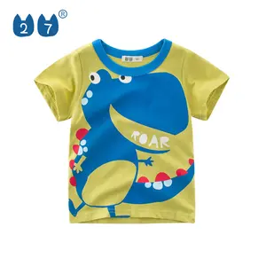 Venta al por mayor estilo coreano de los niños de moda simple camisetas con dinosaurio bebé