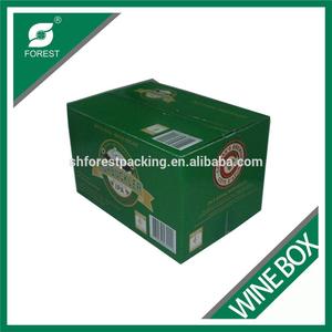 CUSTOM MADE ONDULÉ 24 PACK BOUTEILLES DE BIÈRE CARTON BOÎTE PLEINE COULEUR IMPRESSION <span class=keywords><strong>VIN</strong></span> BOÎTES D'EMBALLAGE - Product Image 1