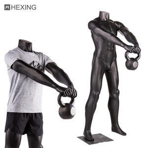 Maniquí deportivo <span class=keywords><strong>para</strong></span> hombre, pantalla de <span class=keywords><strong>ropa</strong></span> de talla grande, usado, color negro - Product Image 5