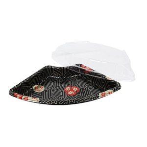 Thiết Kế Mới Nhựa Dùng Một Lần <span class=keywords><strong>PS</strong></span> Fan-Shape Sushi Khay Cho Takeaway Salad Bánh Mì Bánh Sandwich Bánh Trong Vỉ Bao Bì - Product Image 3