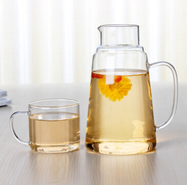 2 Piece Water Set -Bedside Night Water Carafe / Desktop Water Carafe - With Handle - With Tumbler