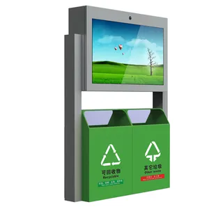 Weather Digital Kiosk 55 Inch Outdoor Advertising Player with Dustbin Vandal Proof All Video Technical Support TFT 3 Years