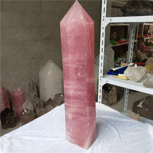 22.6kg natural rose cristal de quartzo cura varinhas de cristal tamanho grande obeliscos - Product Image 5