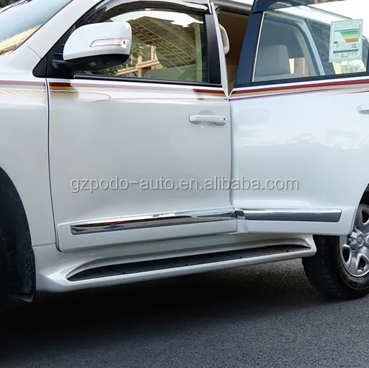 Ajuste Chrome con puerta de pintura lado moldeo cubierta protectora original diseño para Toyota land Cruiser 200 LC200 2008-2018