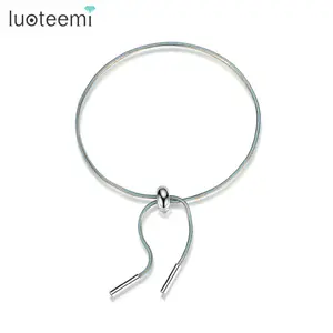 LUOTEEMI Hạt Charm Đặc Biệt Mới Vòng Tay Dây Xích Trượt Hình Rắn Màu Vàng Hồng Sặc Sỡ Cho Nữ