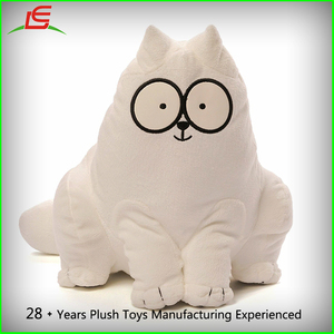 Animal en peluche En Peluche Blanc Kitty <span class=keywords><strong>Simon</strong></span> <span class=keywords><strong>de</strong></span> <span class=keywords><strong>Chat</strong></span> Avec Des Lunettes - Product Image 1