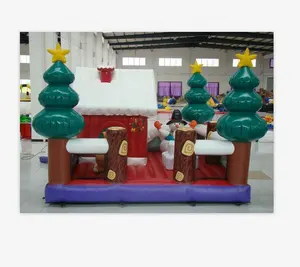 Giáng Sinh Inflatables Trang Trí Thương Mại Inflatable Giáng Bouncer Nhà Inflatable Santa Claus Nhà