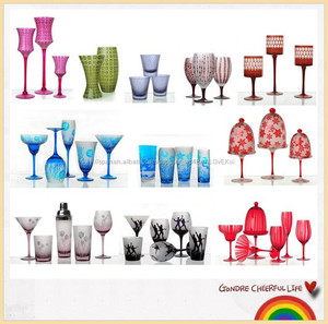 De tallo largo con chorro de arena de color rosa y de color <span class=keywords><strong>aerosol</strong></span> de <span class=keywords><strong>cobre</strong></span> de corte para el vidrio claro sostenedor de vela - Product Image 3