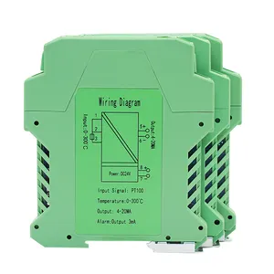 DIN Rail Mounted PT100 RTD Temperature Transmitter 4-20mA Analog Signal Output Temperature Converter