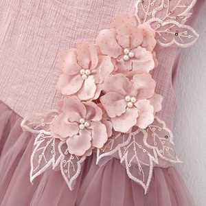 <span class=keywords><strong>AliBaba</strong></span> en español con decoración de flores niños modelo niñas vestidos para 7 años - Product Image 3