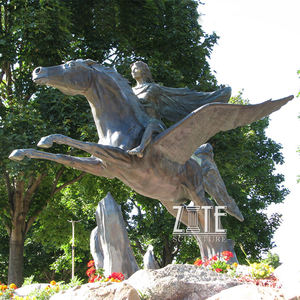 Gran Estatua <span class=keywords><strong>de</strong></span> Caballo <span class=keywords><strong>Pegaso</strong></span> Volador <span class=keywords><strong>de</strong></span> Bronce y Cobre para Decoración <span class=keywords><strong>de</strong></span> Jardines y Ciudades - Product Image 3
