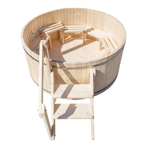 Alphasauna Chauffe-bain au bois avec chauffage électrique Pin 2000*1000MM 5-6 personnes - Product Image 1