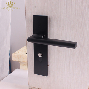 Khóa Cửa Giá Rẻ Nhà Cung Cấp Trung Quốc Cửa Nội Bộ Nhôm Đen Khóa Cửa Xử Lý Thiết Lập Với Phụ Kiện Lõi Khóa - Product Image 5