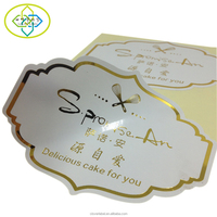 Autocollants adhésifs personnalisés en feuille d'or et d'argent transparents, finition brillante, matériau PVC, impression imperméable