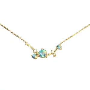 925 zilveren sieraden 18 K plated dainty opal kleine ketting hanger