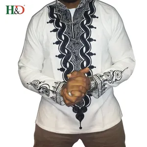 H & D Top Venda de Alta Qualidade Projetos Africanos Roupas Masculinas Camisa de Manga Longa T Com Melhor Preço