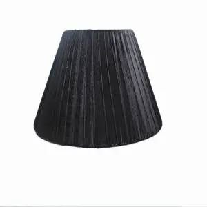 Black Pleated Fabric Candle Lamp or Chandelier Shades -Clip on Bulb