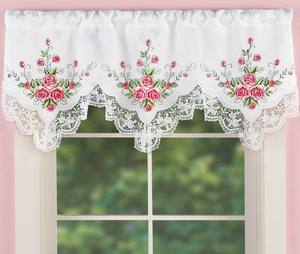 Tessuto di raso fiore tovaglia ricamata e tenda con pizzo e intaglio - Product Image 1