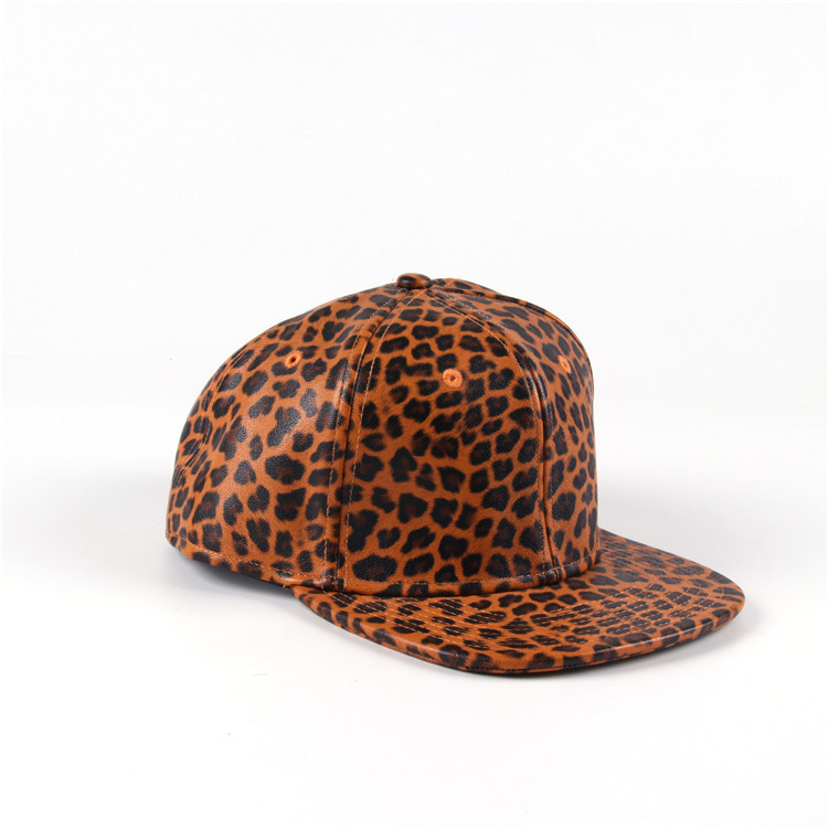 Nouveau Design Réglable Matériel Personnalisé Imprimé Léopard Impression Snapback Caps