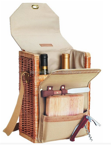 Giỏ Liễu Gai Dã Ngoại Với Giá Đỡ Chai Rượu Vang Và Thớt, Dao Cắt Phô Mai - Product Image 2