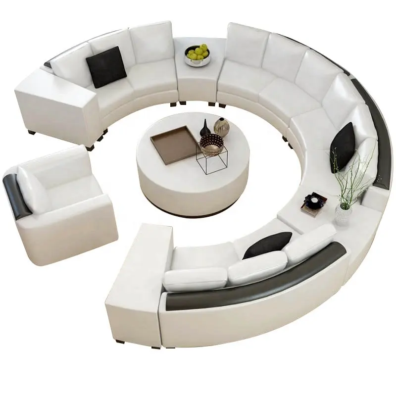 Set Sofa Mewah Desain Unik Lembut Lingkaran Sofa Lobi Bulat Set Sofa Bulat Perabotan Ruang Tamu