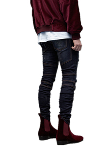 OEM自有品牌廉价紧身批量购买中国男士机车牛仔裤制造商中国03 - Product Image 3