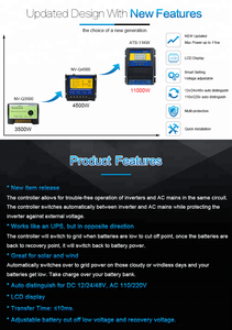 Ats 11kw controlador de transferência de fonte de alimentação, energia solar e eólica regulador dc 12v 24v 48v automático ac 110v 220v - Product Image 6