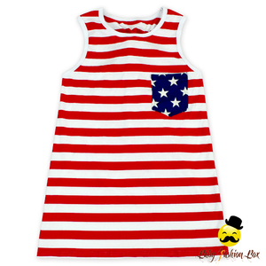 Nouveau-né Vêtements 4ème De Juillet Maman et Moi Rouge et Blanc Bande Bébé Débardeurs - Product Image 3