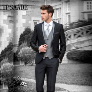 <span class=keywords><strong>Elegante</strong></span> Smoking Nero da Matrimonio 2025, Completo Uomo 3 Pezzi WF789 - Product Image 2