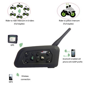 Étanche BT Interphone 1200m Interphone Moto Casque Casque FM Radio V6 - Product Image 4