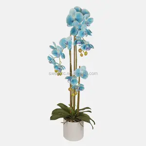 Sıcak satış vanda orkide çiçek yapay phalaenopsis orkide pot ev dekorasyon için