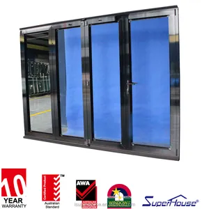 Patio Sliding Door Latest European And American Style Standards Soundproof System Movable Frameless Glass Door Bi Folding Foldable Modern Windproof