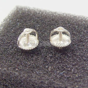 H1209/S 925 Solid <strong>Silver</strong> <strong>Earring</strong> Screw Pin and 5mm <strong>Back</strong> - Product Image 2