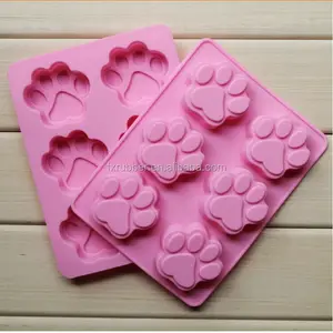 硅胶模具6孔猫爪肥皂模具手饼锅