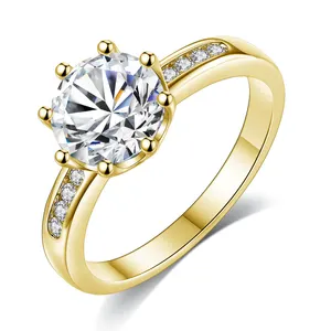 Lady Sieraden Modieuze Silver Clear Cz Diamond Engagement Ring R18