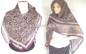 Écharpe en coton poly imprimé lin, saison printemps, hijab - Product Image 2