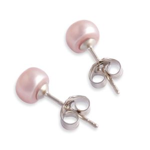 फैशन कान की बाली गर्म बिक्री मीठे पानी पर्ल स्टड कान की बाली आभूषण थोक आधा दौर मोती महिलाओं के लिए 2019 - Product Image 2