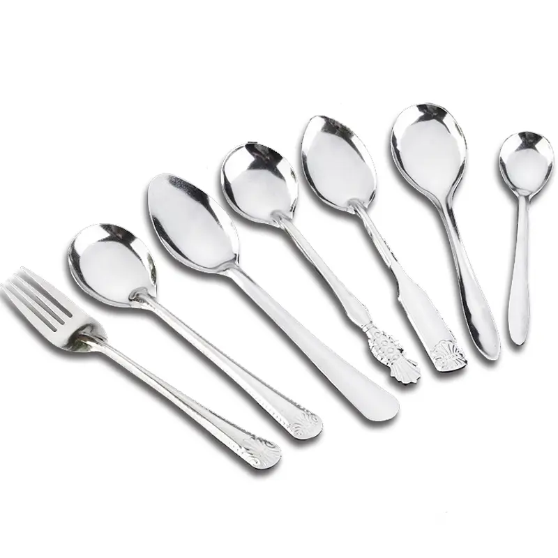 Set sendok garpu logam hadiah murah, sendok garpu dan Set baja tahan karat