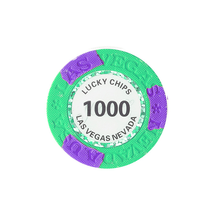 ラッキーチップス ラスベガス ネバダ 100%クレイ ポーカー用チップ 14g