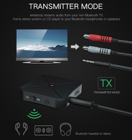 2-in-1 BT 송수신기 3.5mm 오디오 음악 수신기 스테레오 출력 차량 및 가정용